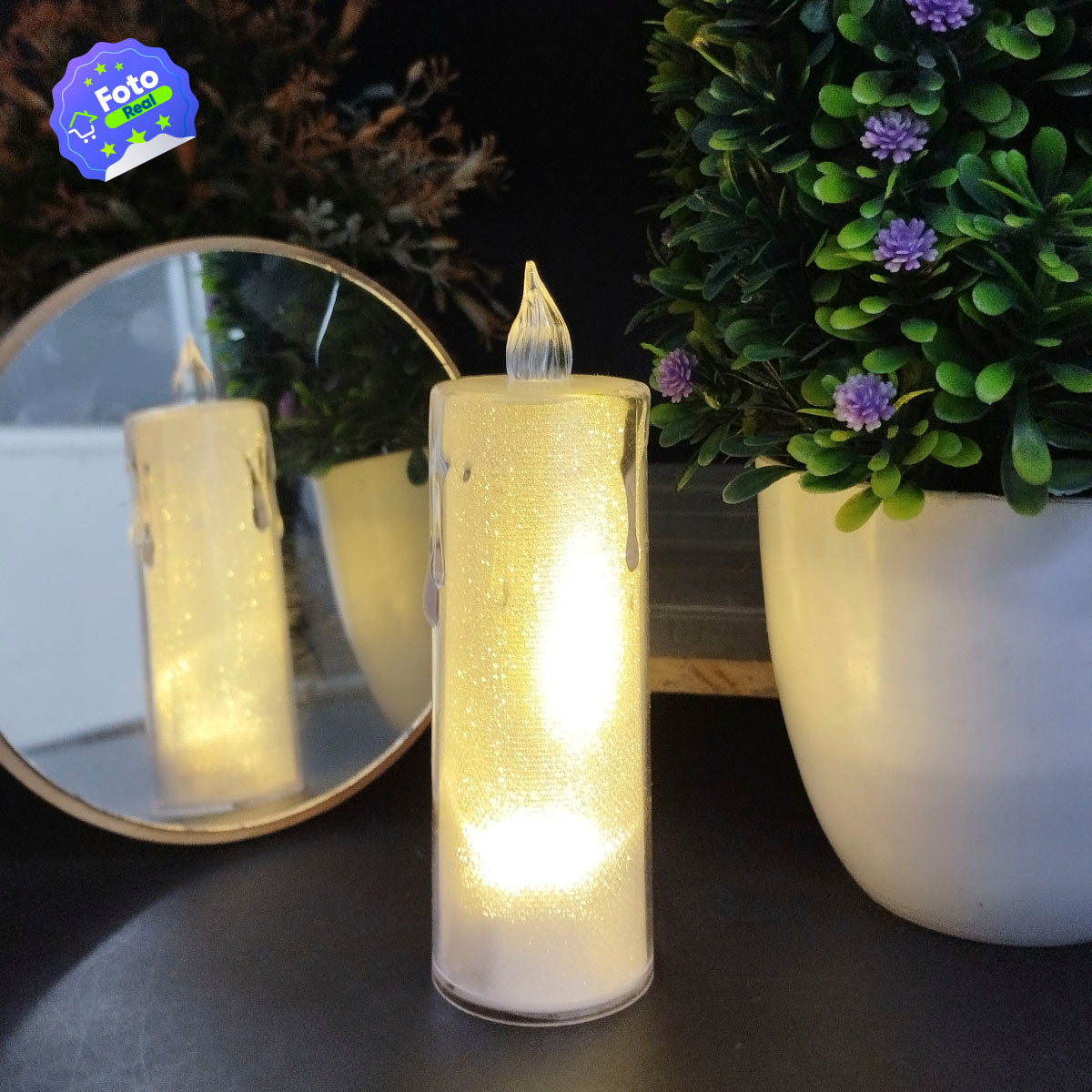OFERTA PACK X 3 UND Vela Led Efecto Cristal Decoracion