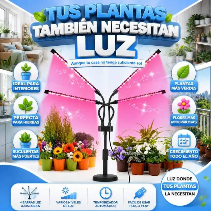 La luz inteligente que tus plantas necesitan para crecer mejor en interiores.