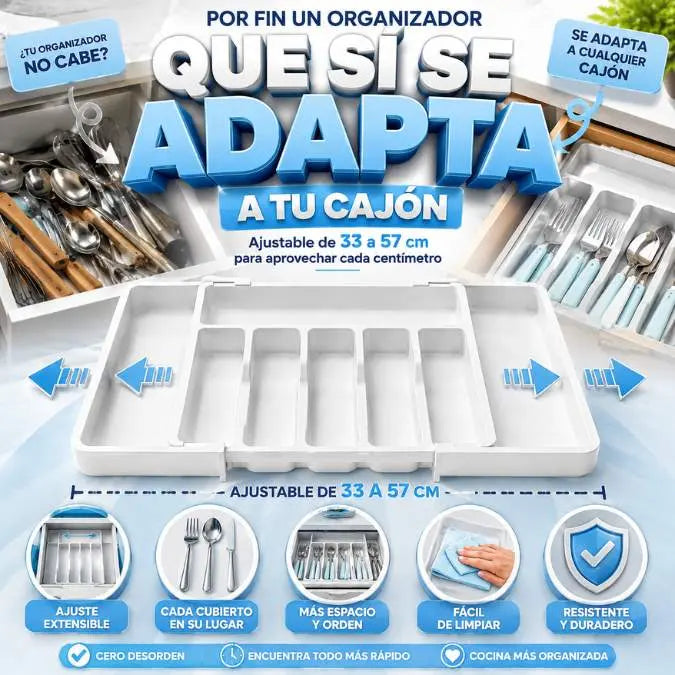 Organizador Extendible | Se Adapta a Cualquier Cajón y Aprovecha Todo el Espacio