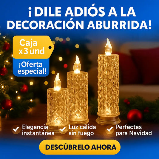 OFERTA CAJA X 3 UND Luz de vela LED 🕯️✨Lámpara de noche atmosférica💡🌙