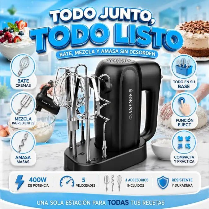 Batidora Sokany 3 en 1: Todo Junto, Todo Listo