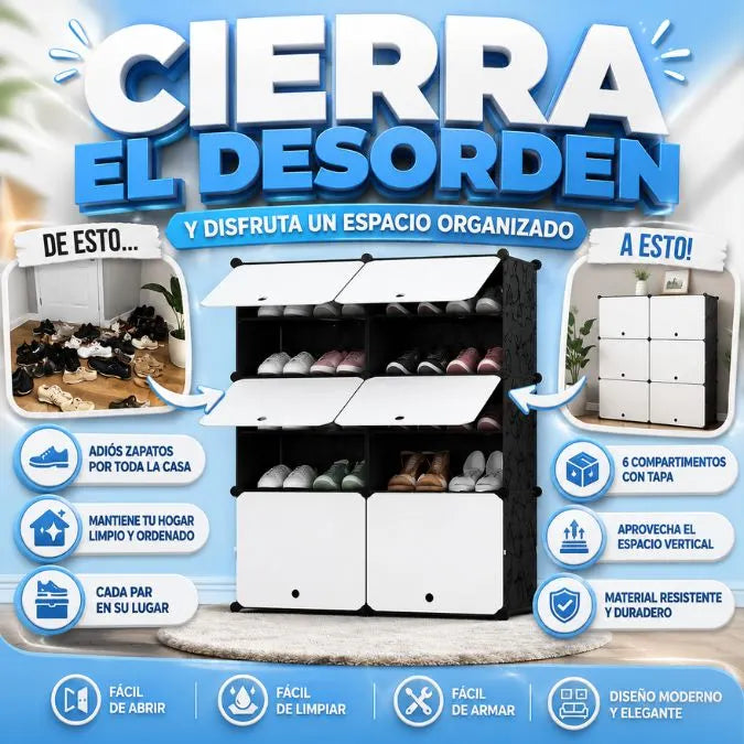 Zapatero 6 Tapas — Cierra el desorden y disfruta un espacio organizado