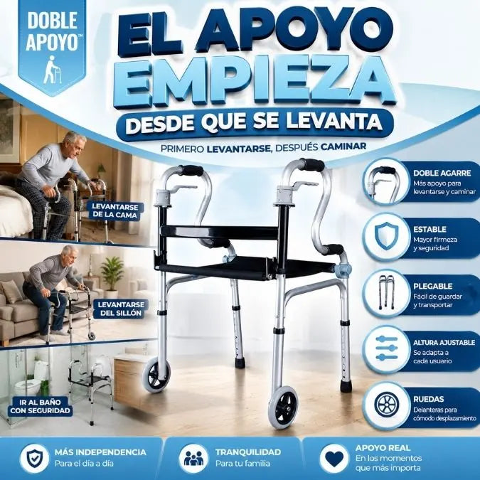 Caminador Ortopédico Doble Apoyo | Más Apoyo para Levantarse y Caminar