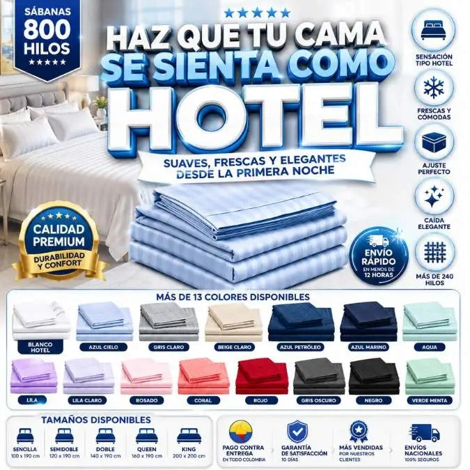 SÁBANAS 800 HILOS - POLIALGODÓN 90% ALGODÓN, 10% POLIÉSTER