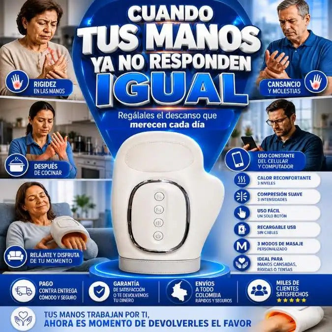 Masajeador De Manos Con Calor Y Compresion