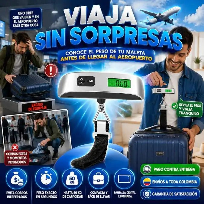 Bascula Digital Equipaje Maleta Pantalla