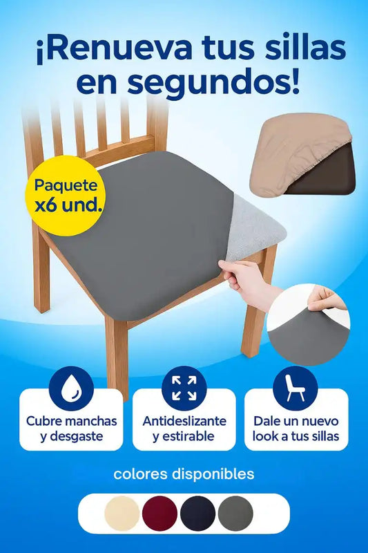 SillaNova® Forro Protector Asiento De Silla Set X6
