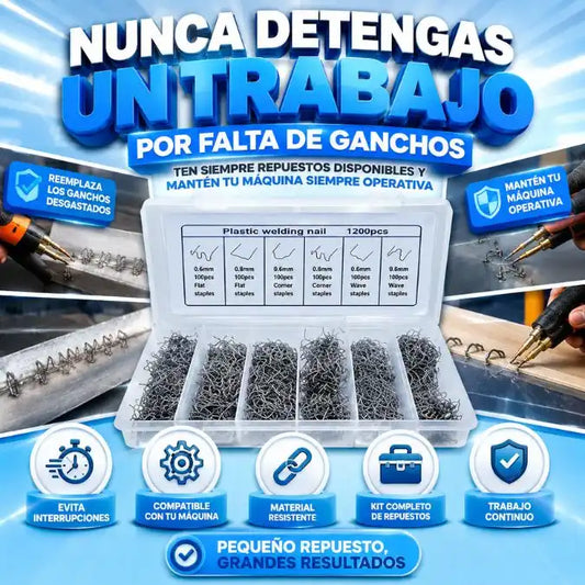 Kit de Ganchos de Repuesto 1200 Piezas | Mantén Tu Máquina Siempre Operativa