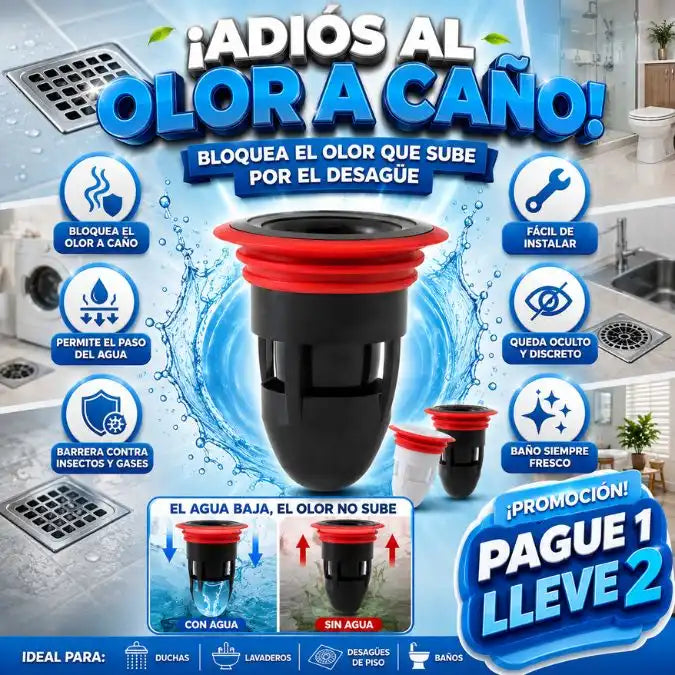 🔥PAGUE 1 LLEVA 2 🔥Tapón Antiolor para Desagüe | Bloquea el Olor a Caño