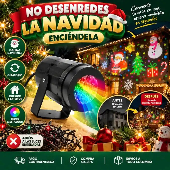 🎄 Proyector LED Navideño | Decora sin enredos y disfruta más la Navidad