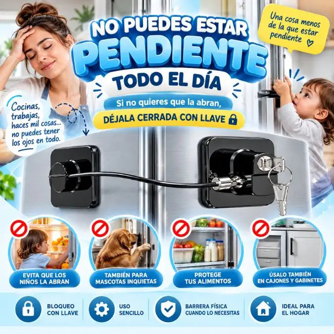 🔐 Candado de Seguridad para Nevera con Llave 🔑 | Controla el Acceso y Deja de Estar Pendiente