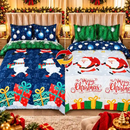 🎄 Edredón Doble Faz Navideño con 2 Fundas – ¡Transforma tu Habitación y Vive la Magia de la Navidad! 🎁