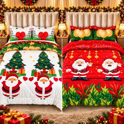 🎄 Edredón Doble Faz Navideño con 2 Fundas – ¡Transforma tu Habitación y Vive la Magia de la Navidad! 🎁