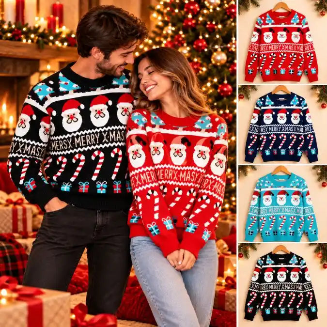 🎄 Sacos Navideños Tejidos ❤️ ¡Combina con tu Pareja y Crea Recuerdos Inolvidables! 🎁