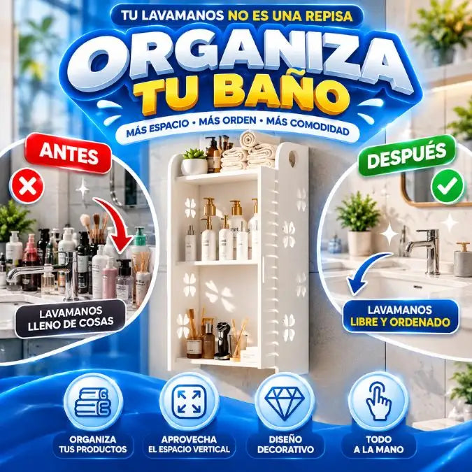 💙 BañoLibre™ | Gabinete Organizador de Baño 🛁✨ ¡Más Espacio, Menos Desorden! 🧴🏡