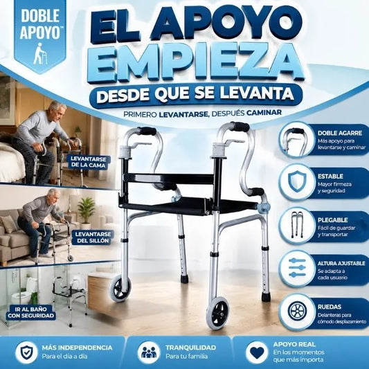 Caminador Ortopédico Doble Apoyo | Más Apoyo para Levantarse y Caminar
