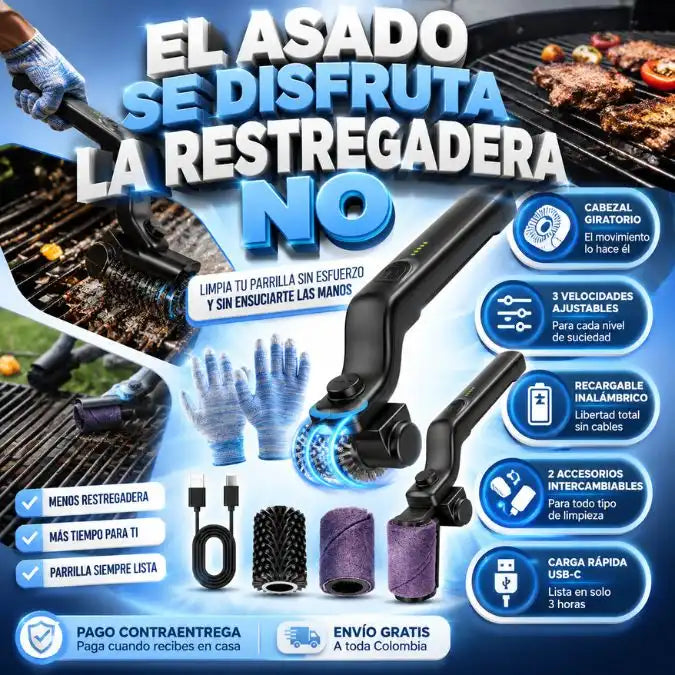 BRASA360 PowerBrush — Menos restregadera después de cada asado