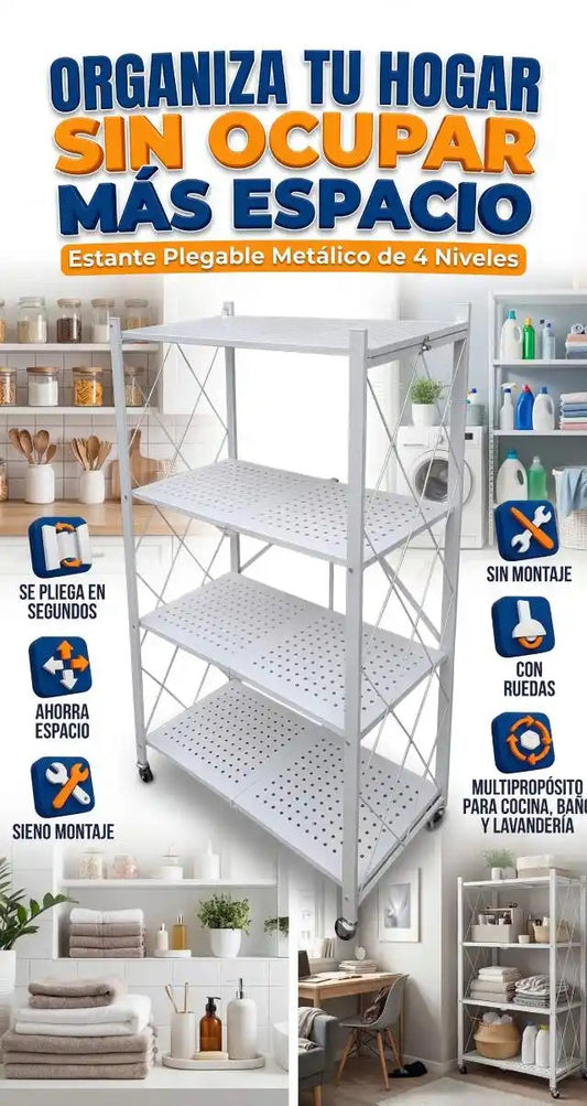 Estante Plegable Metalico De 4 Niveles