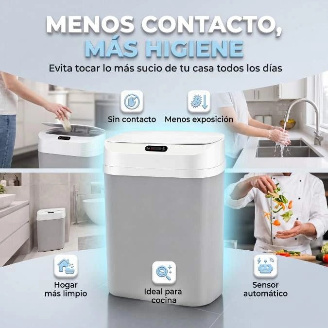 🗑️✨ CANECA DE BASURA CON SENSOR – HIGIENE SIN CONTACTO