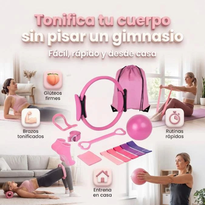 Kit De Pilates Y Yoga-diseñado para entrenamientos de cuerpo completo en casa.