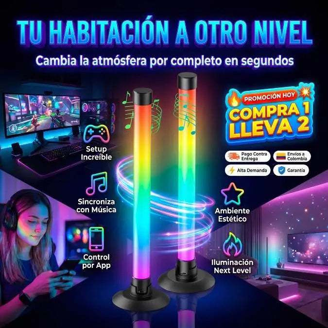BARRAS X2 LUZ RGB APP ALTURA: 33CM