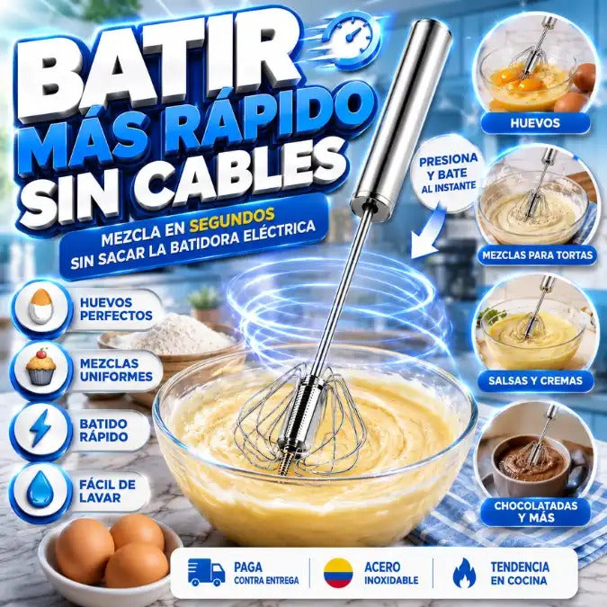 Batidor Semiautomático de Acero Inoxidable