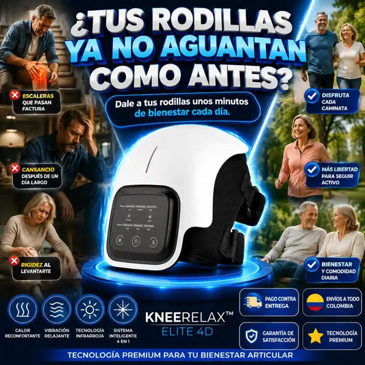 Masajeador Inteligente De Rodilla 4 En 1 | Calor, Vibración, Infrarrojo y Láser Recargable ⚡