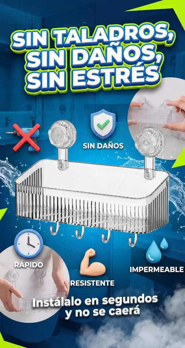 OFERTA 2 X 1 organizador de ducha con ventosa