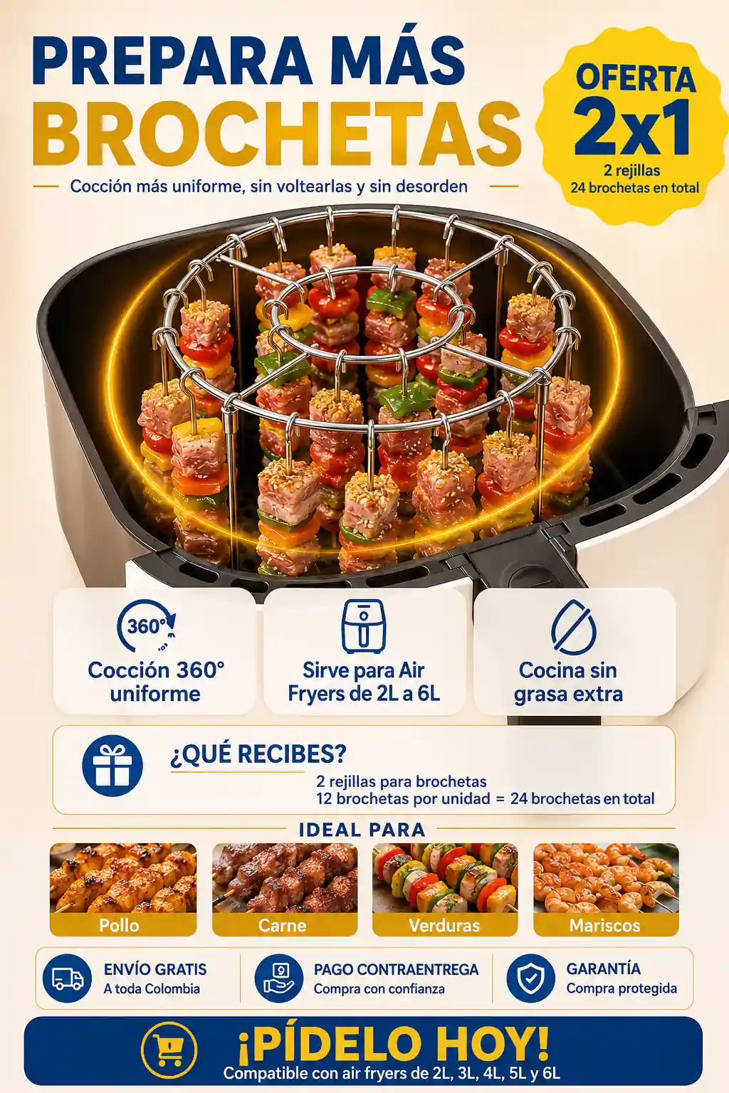 OFERTA 2X1 AirGrill® Parrilla Para Air Fryer